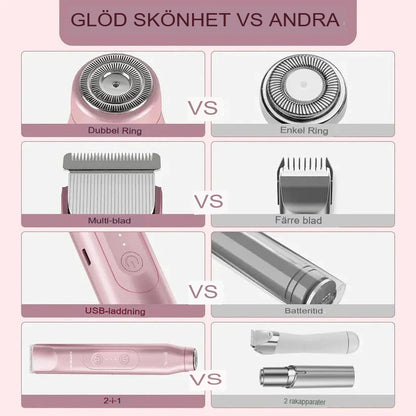 2-i-1 smärtfri bikinihårtrimmer