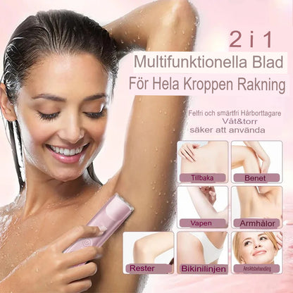 2-i-1 smärtfri bikinihårtrimmer